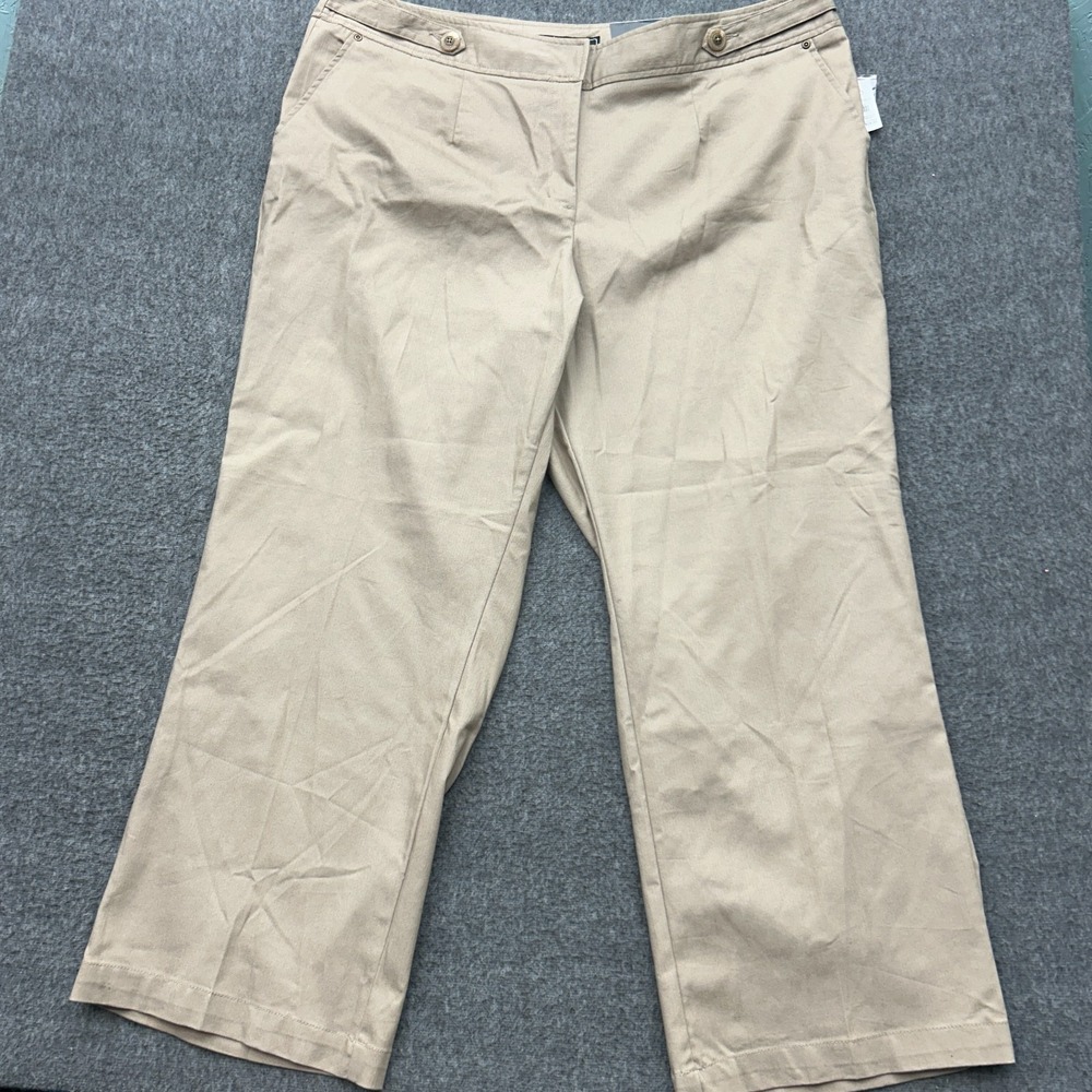 Cato Womens Wide Leg Pants 26W Classic‎ Average Khaki Beige Career Flowy